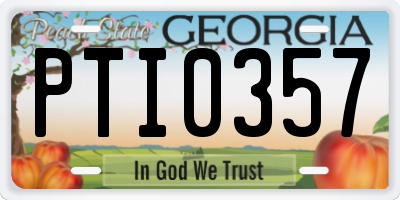 GA license plate PTI0357