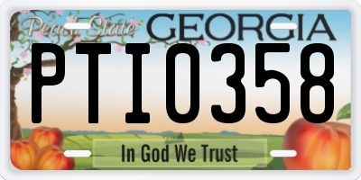 GA license plate PTI0358