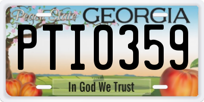 GA license plate PTI0359