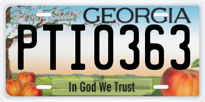 GA license plate PTI0363