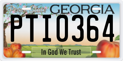 GA license plate PTI0364