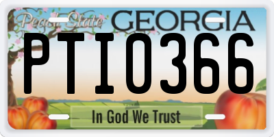 GA license plate PTI0366