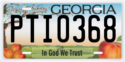 GA license plate PTI0368
