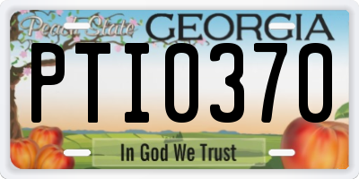 GA license plate PTI0370