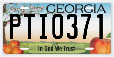 GA license plate PTI0371
