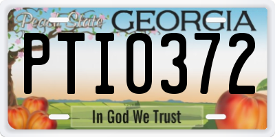 GA license plate PTI0372