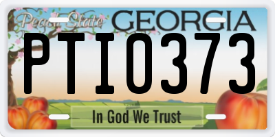 GA license plate PTI0373