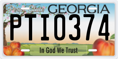 GA license plate PTI0374
