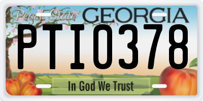 GA license plate PTI0378