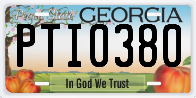 GA license plate PTI0380