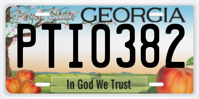GA license plate PTI0382