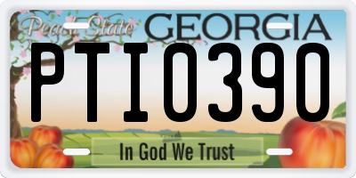GA license plate PTI0390