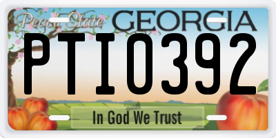 GA license plate PTI0392
