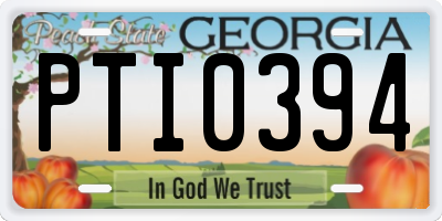 GA license plate PTI0394
