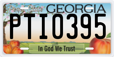 GA license plate PTI0395