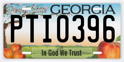 GA license plate PTI0396