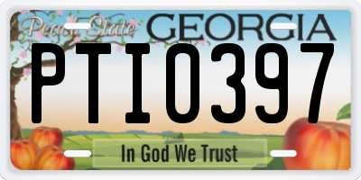 GA license plate PTI0397