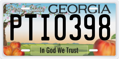 GA license plate PTI0398