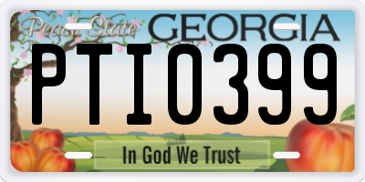 GA license plate PTI0399