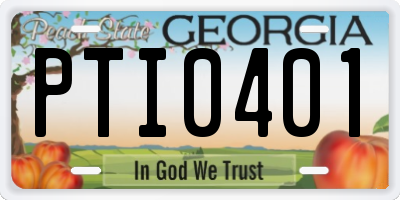 GA license plate PTI0401