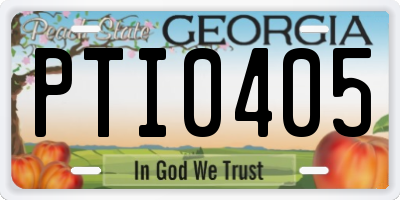GA license plate PTI0405