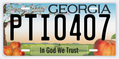 GA license plate PTI0407