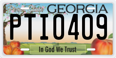 GA license plate PTI0409