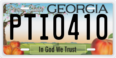 GA license plate PTI0410
