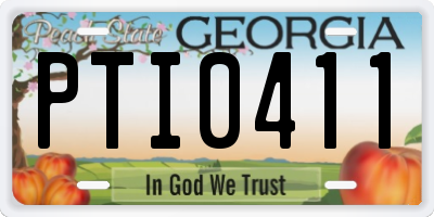 GA license plate PTI0411