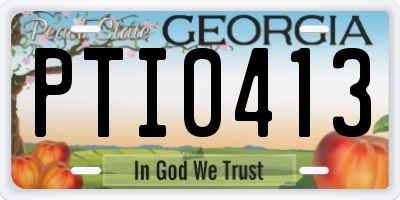 GA license plate PTI0413
