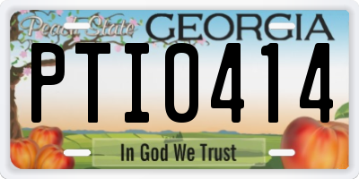 GA license plate PTI0414