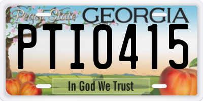 GA license plate PTI0415