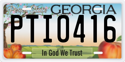 GA license plate PTI0416