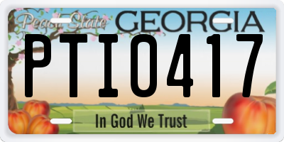 GA license plate PTI0417