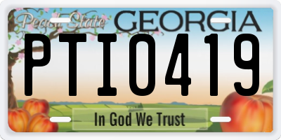 GA license plate PTI0419
