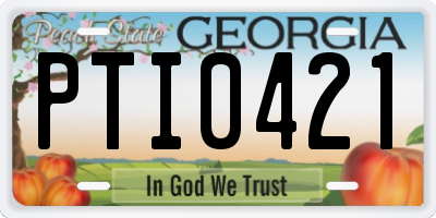 GA license plate PTI0421