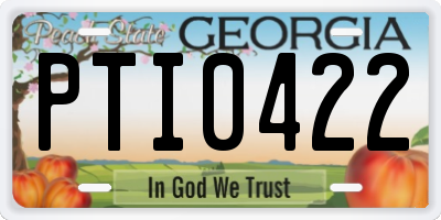 GA license plate PTI0422