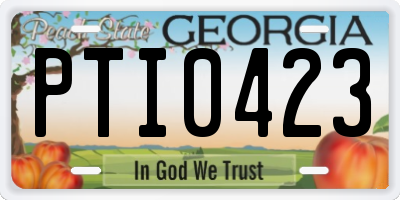GA license plate PTI0423