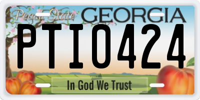 GA license plate PTI0424