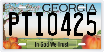 GA license plate PTI0425