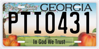 GA license plate PTI0431