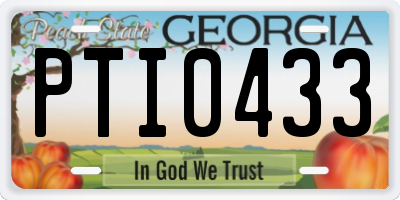 GA license plate PTI0433