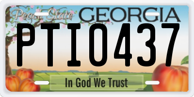 GA license plate PTI0437