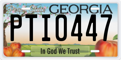 GA license plate PTI0447