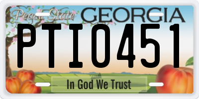 GA license plate PTI0451