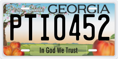 GA license plate PTI0452