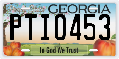 GA license plate PTI0453
