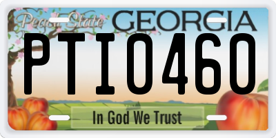 GA license plate PTI0460