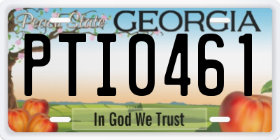 GA license plate PTI0461