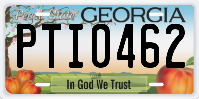 GA license plate PTI0462